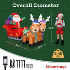 7FT Christmas Inflatable Santa Claus Sledge Sleigh Reindeer Blow Up Xmas Garden — alternate product view 7
