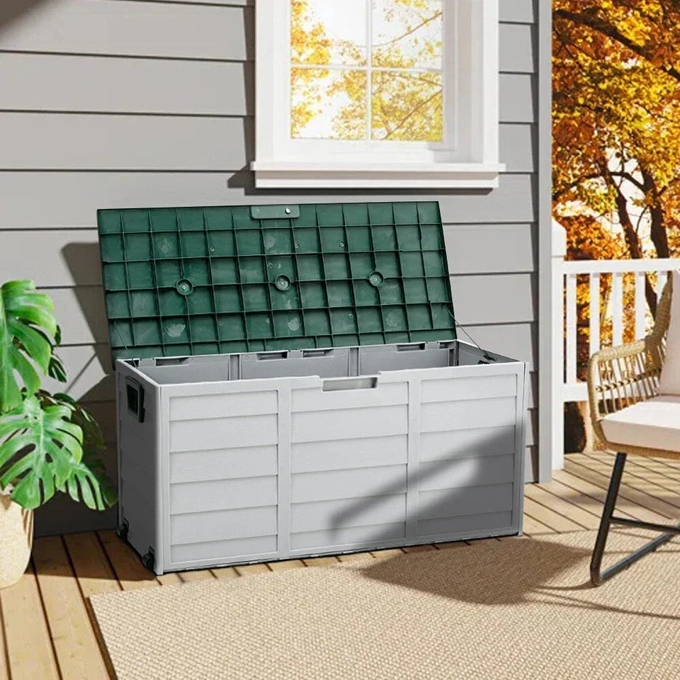Large Plastic Garden Storage Box Outdoor Waterproof Deck Container — alternate product view 3