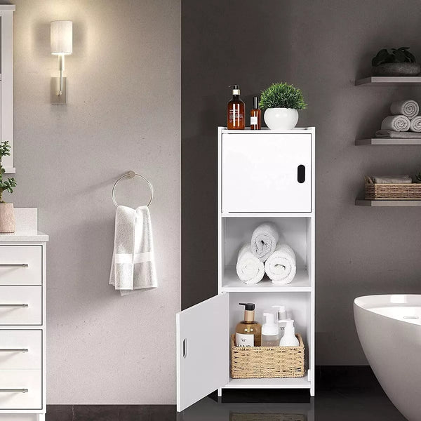 Waterproof Bathroom Storage Cabinet Free Standing Cabinet Organizer Unit White — alternate product view 9