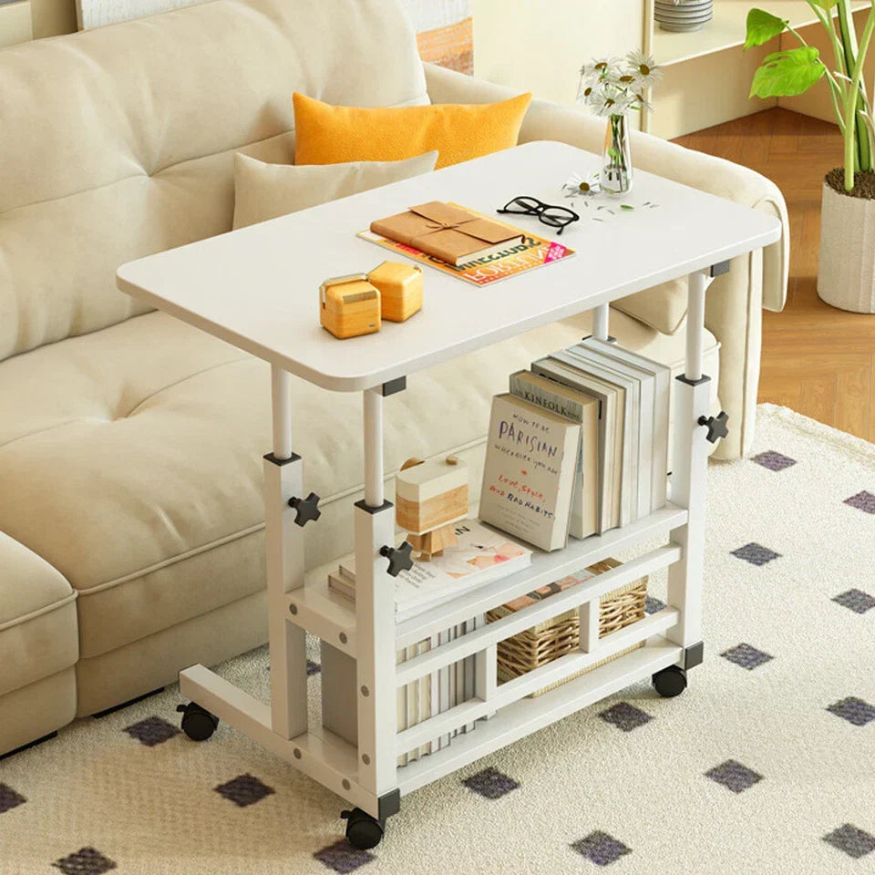 Adjustable Height Small PC Computer Desk Mobile Overbed Table Laptop Stand Shelf — alternate product view 5