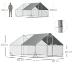 Walk In Chicken Run Galvanized Chicken Coop Hen House w/ Water-Resist Cover — alternate product view 4