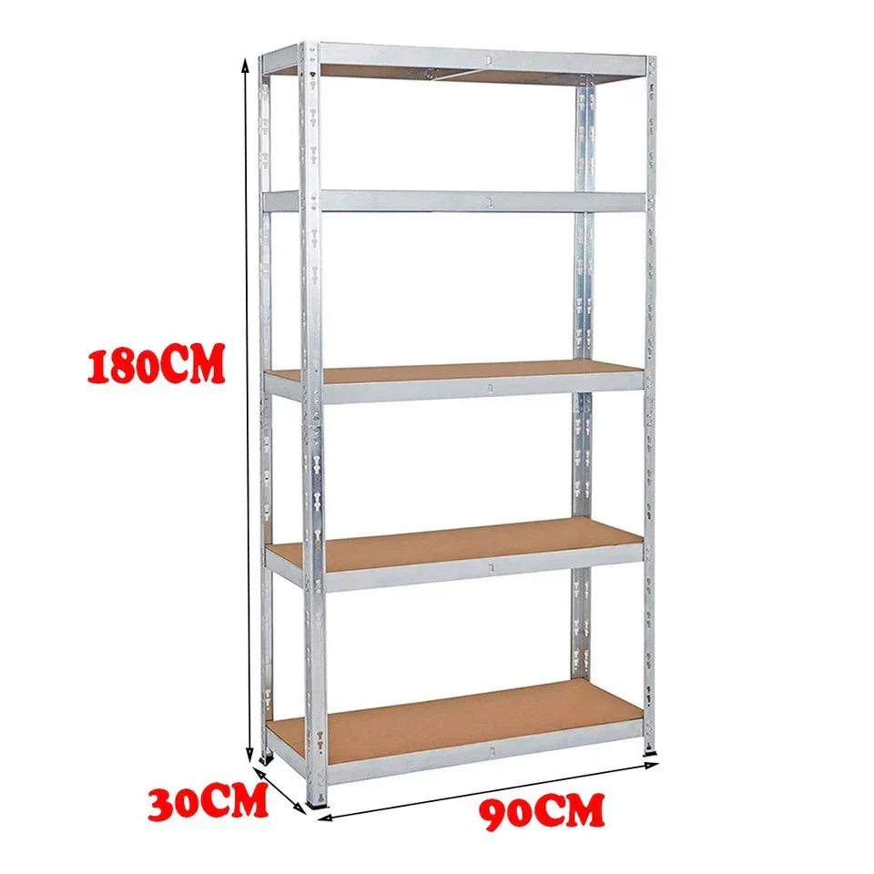 5 Tier Racking Shelf Heavy Duty Garage Shelving Storage Shelves 180x90x30cm — alternate product view 2