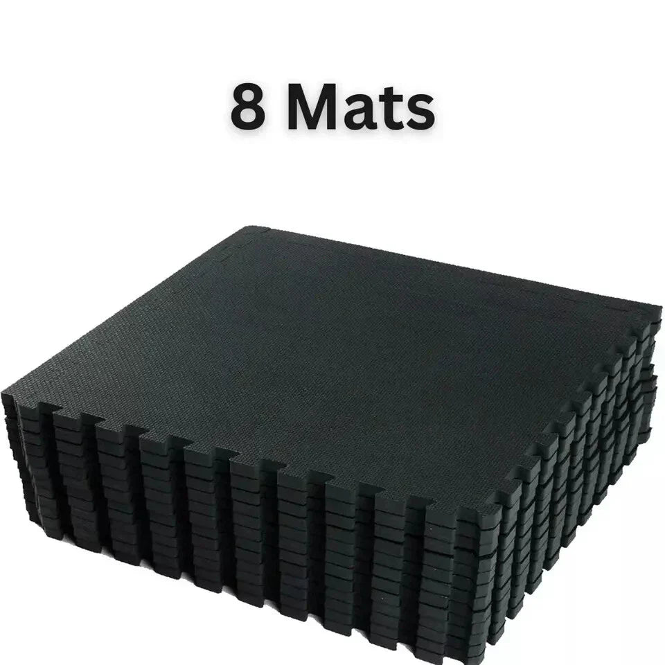 Yoga Tiles Mat Gym Thick Flooring Interlocking Floor Mats Soft Foam 60x60cm — 8 Mats ( 32sq.ft ) — product view