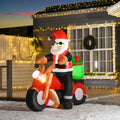 5.5ft Inflatable Santa Claus Riding Motorcycle Christmas Decoration w/ LED Light — alternate product view 2