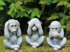 3 Wise Monkey Garden Ornaments See, Speak, Hear No Evil Monkey — alternate product view 4