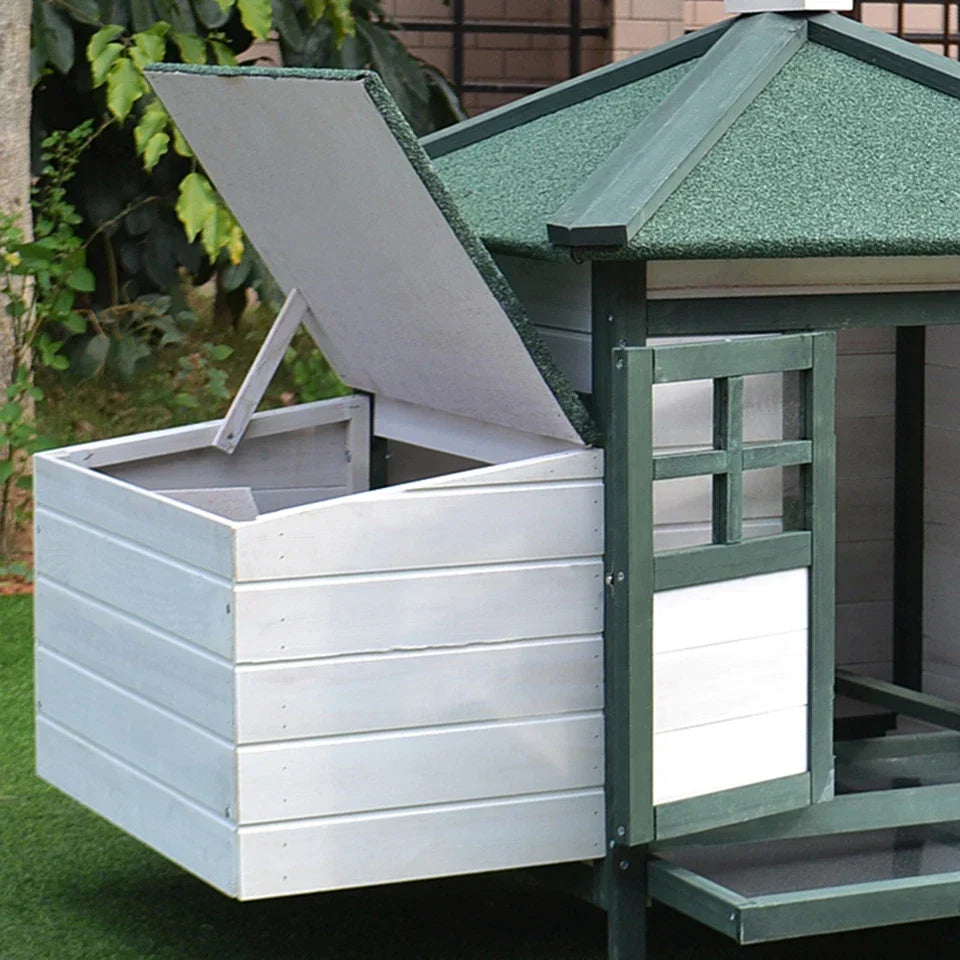 Wood Chicken Coop Pet Poultry Hen House Back yard with Nesting Box Ramp Run — alternate product view 5