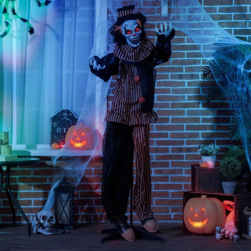 67" Animated Prop Circus Clown, Indoor Outdoor Halloween Decorations — alternate product view 8