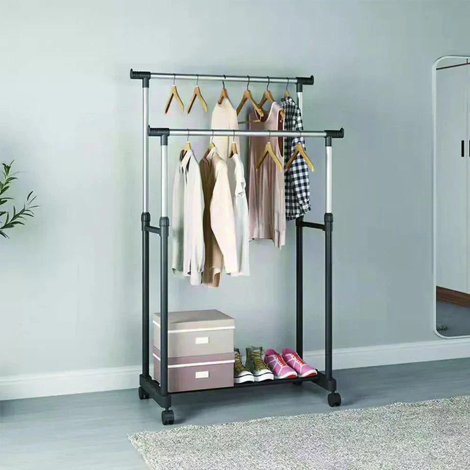 Metal Clothes Rail Storage Garment Shelf Hanging Display Stand Rack — alternate product view 8