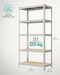 5 Tier Shelving Unit 200x100x50cm Heavy Duty Adjustable Storage Shelves — main product view