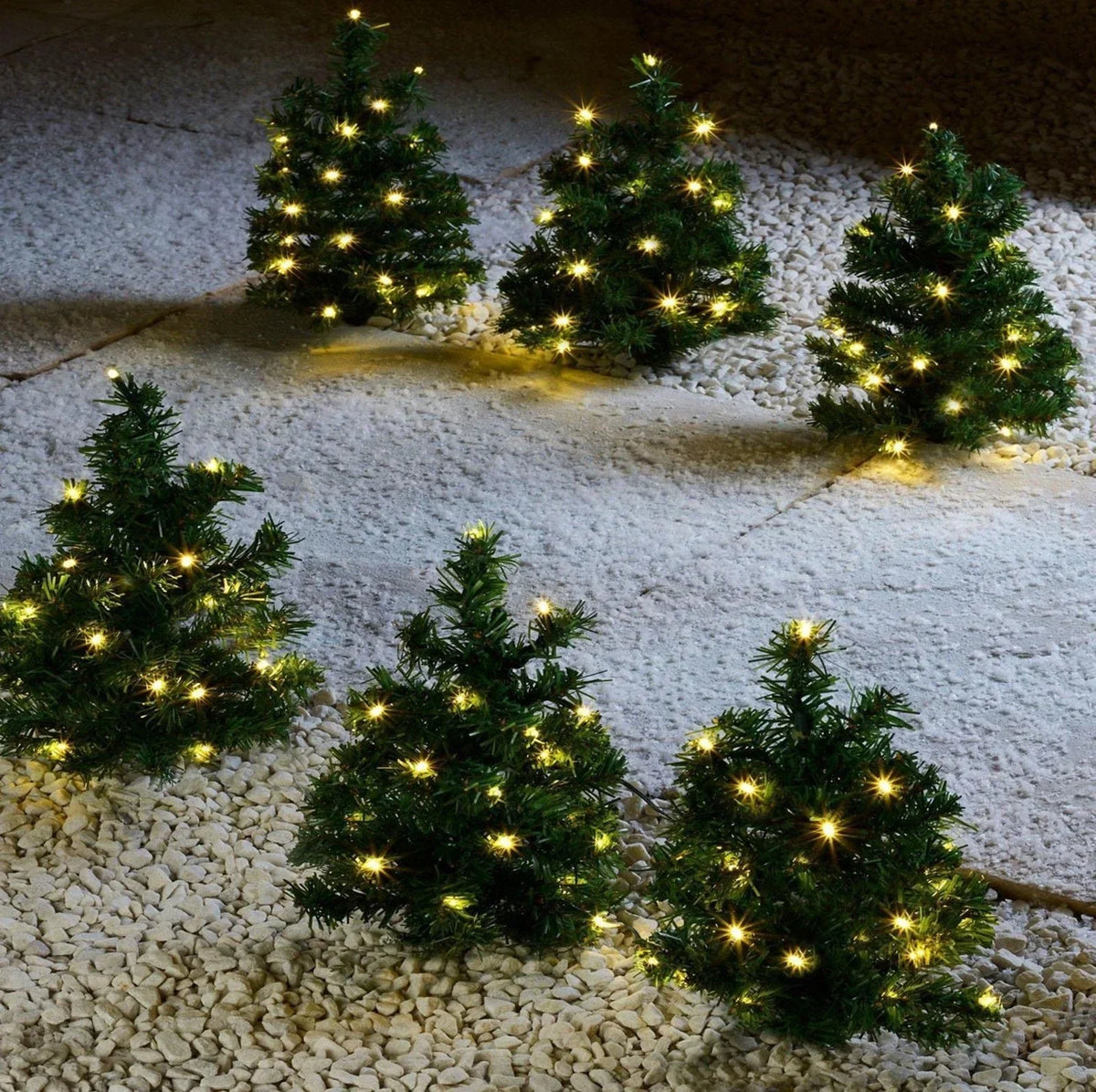 6 x Pre Lit Garden Christmas Tree Path Lights 90 LED Set Lawn Outdoor Decoration — alternate product view 2
