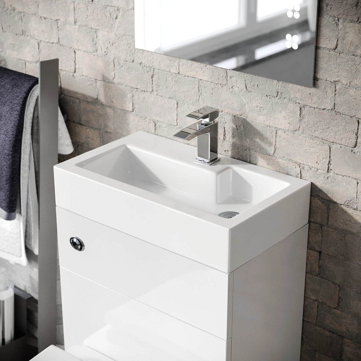 Debra 2 in 1 Compact Basin and BTW Rimless Toilet Combo Space Save Cloakroom — alternate product view 5