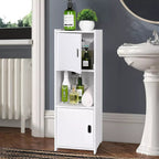 Waterproof Bathroom Storage Cabinet Free Standing Cabinet Organizer Unit White — alternate product view 2