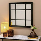 Black Enchanted Window Style Wall Mirror Mantel Hallway Square 61x61cm — alternate product view 2