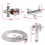 Thermostatic Mixer Valve Toilet Shower Head Bidet Spray Muslim Shower Shattaf UK — on a clean white background