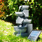 Solar Garden Water Feature Fountain Deco- ration 4 Tier Bowl LED Outdoor Indoor — alternate product view 3