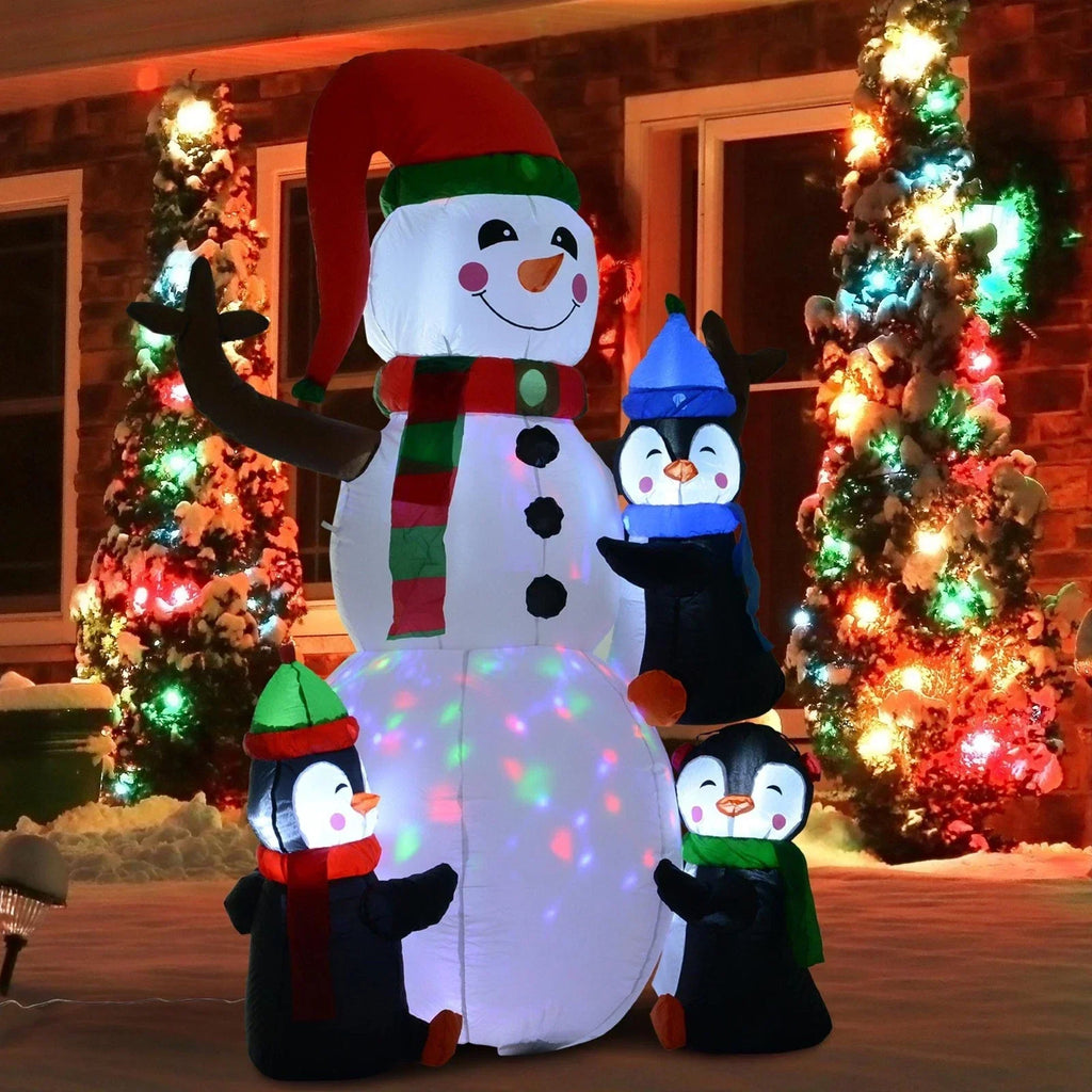 6ft Inflatable Christmas Decoration Snowman Three Penguins LED Lighted Outdoor — alternate product view 3