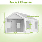 Carport 10x20ft Car Canopy Garage UV-Proof Waterproof SUV Boat Heavy Duty White — alternate product view 8