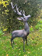 Aluminium Stag Garden Sculpture Ornament Cast Aluminium With Aged Finish — main product view