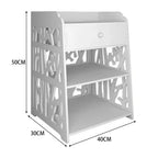 Bedside Table With White Drawer Cabinet — on a clean white background