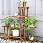 Wood Flower Display Plant Stand 5 Tier Corner Shelf Storage Rack Indoor Outdoor — alternate product view 7