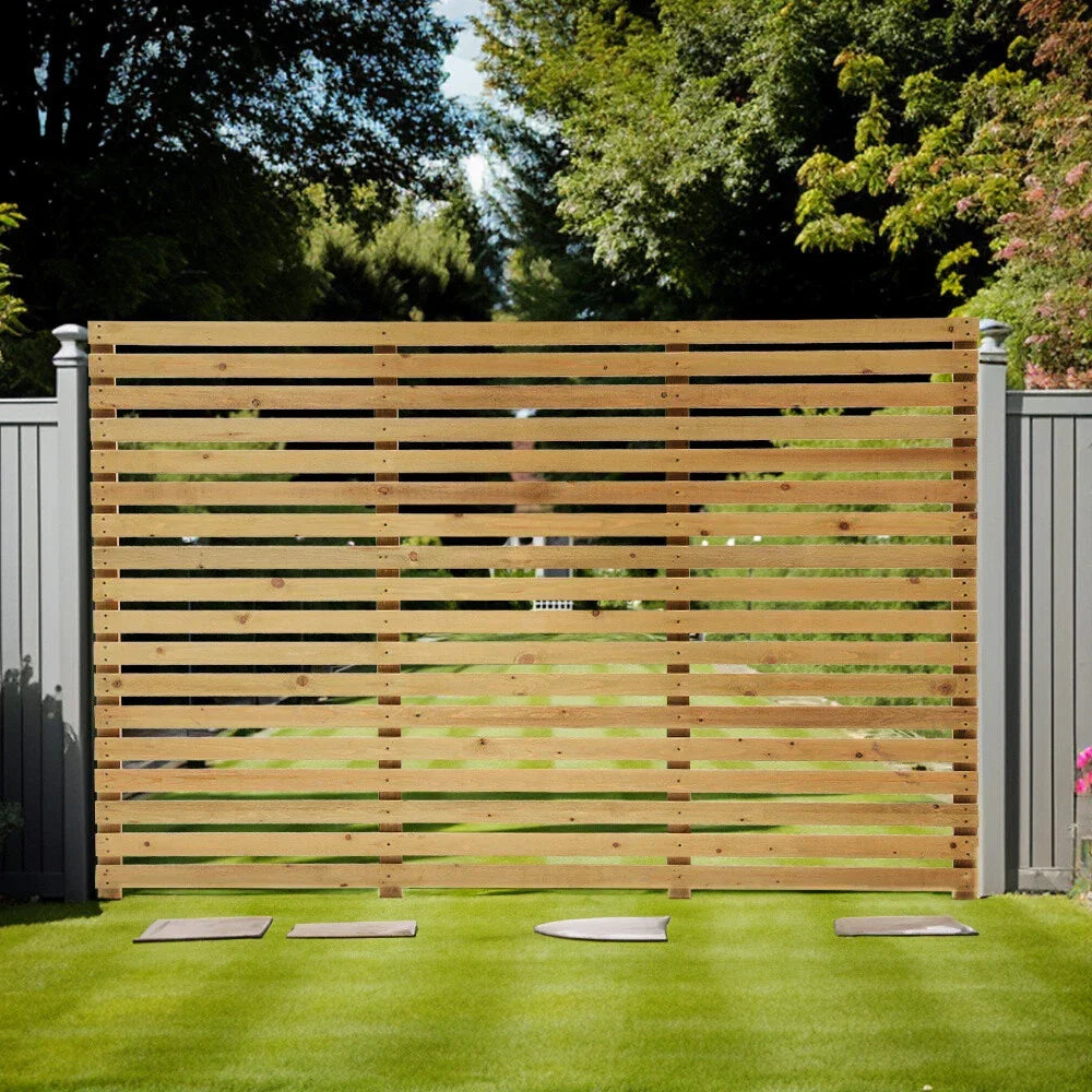 6ft Contemporary Slatted Rough Sawn Treated Fence Panel — alternate product view 6