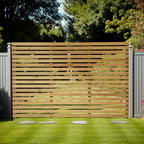 6ft Contemporary Slatted Rough Sawn Treated Fence Panel — alternate product view 6