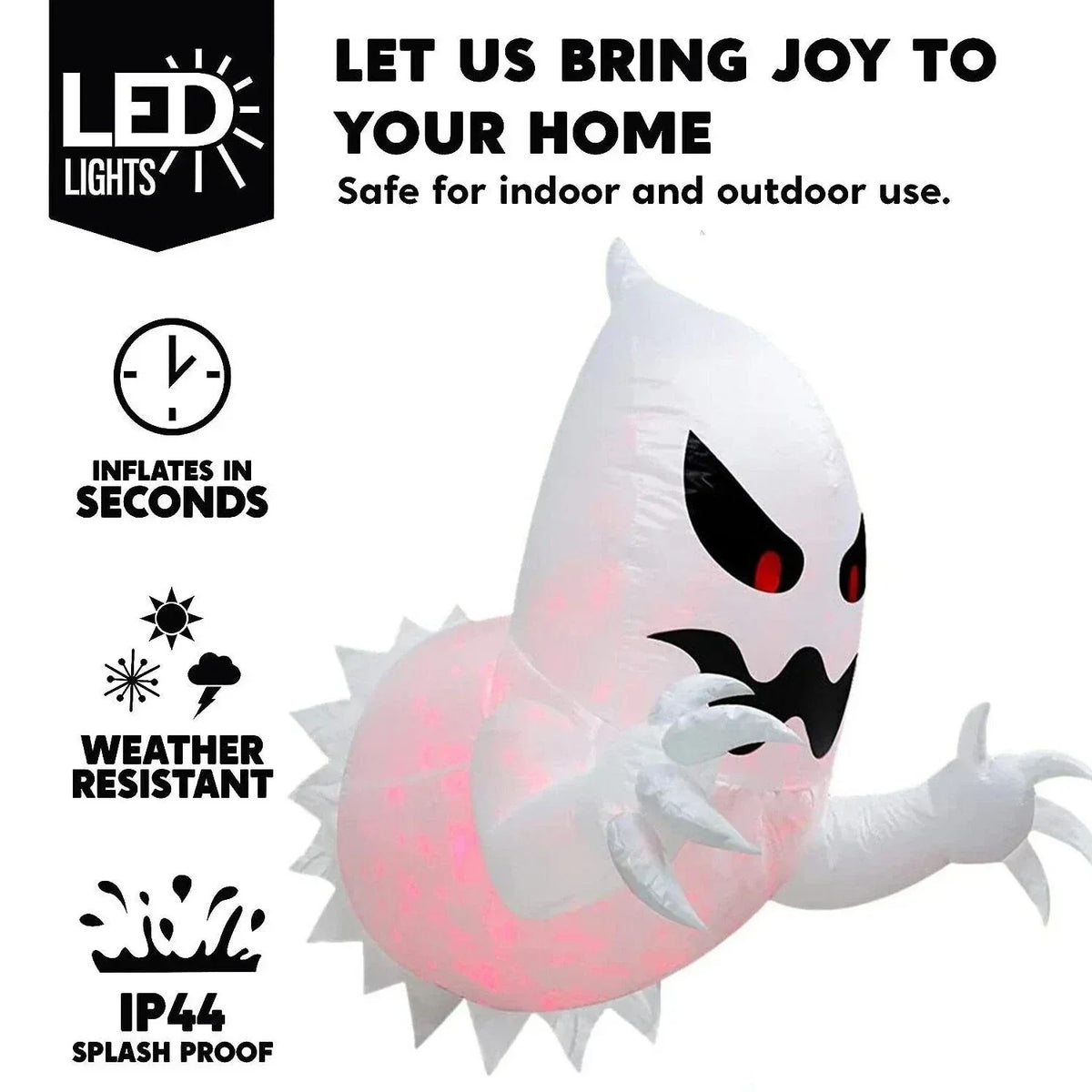 Halloween Inflatable Ghost With LED Lights Coming Out From Window Outdoor Decor — alternate product view 10