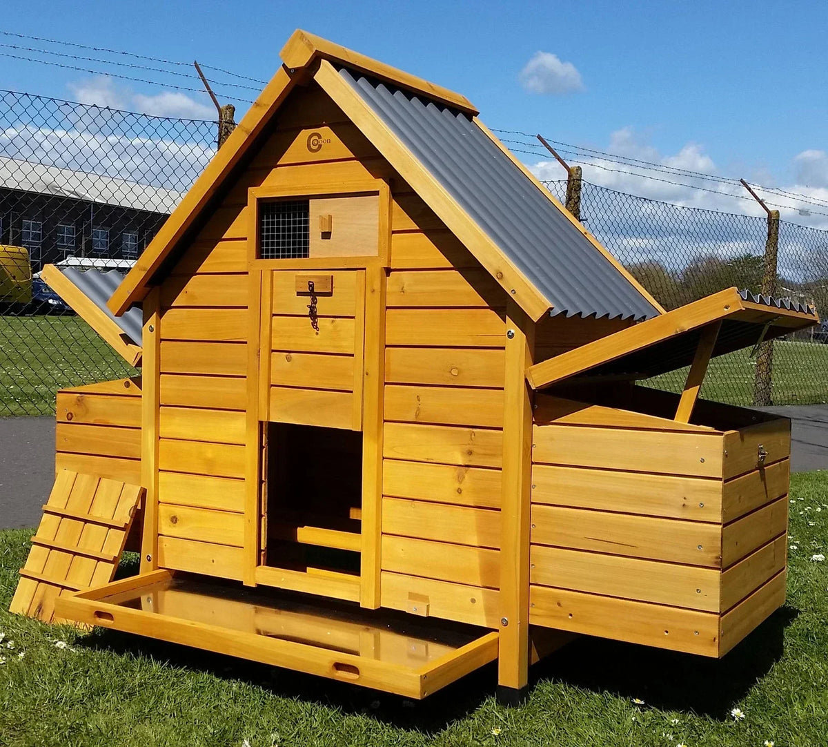 Chicken Coop Run Hen House Poultry Ark Home Nest Box Coops Rabbit Hutch Plastic — alternate product view 2