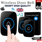Wireless Doorbell Waterproof Range Door Bells Kit Cordless Plug-in Home Office — alternate product view 2