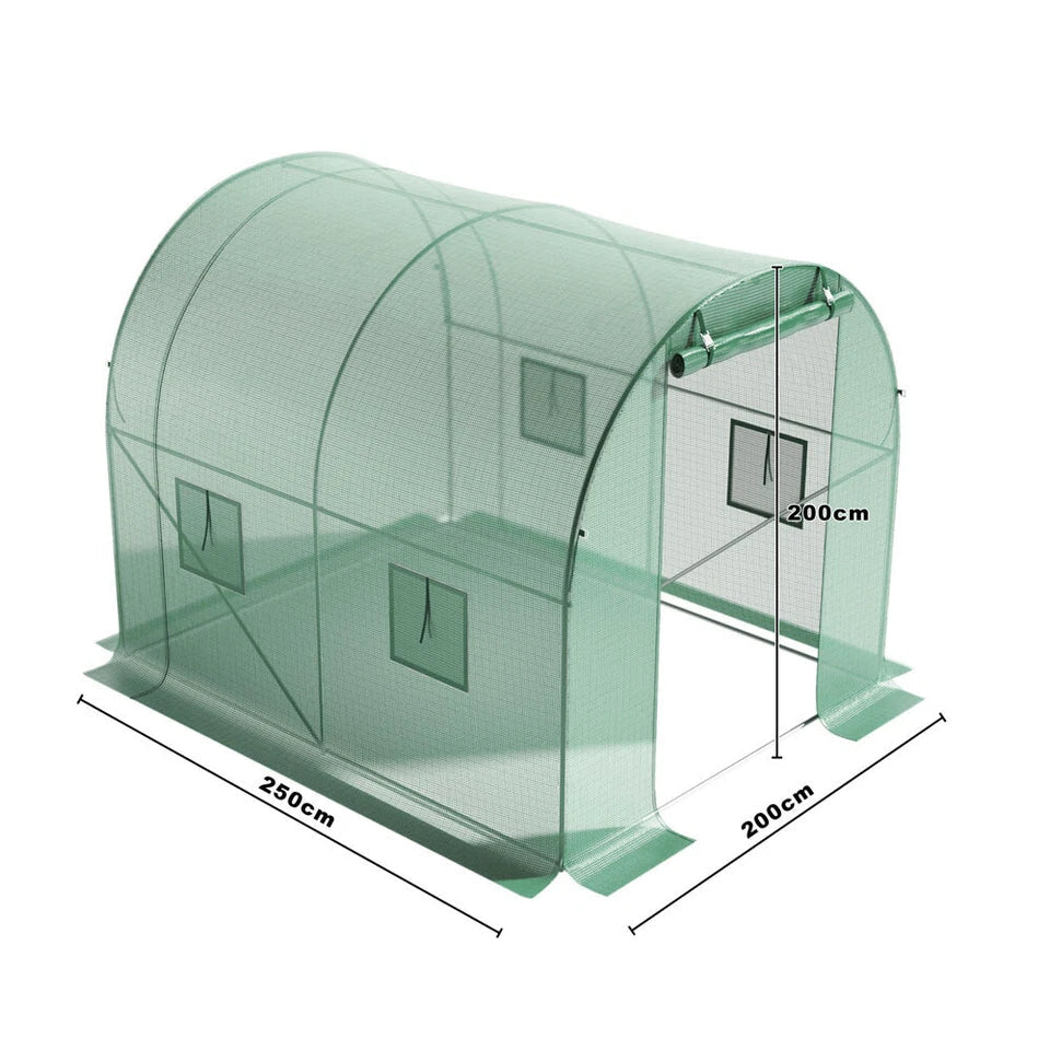 Walk-in Greenhouse Galvanised Frame Polly Tunnel Patio Garden Outdoor Polytunnel — 2.5x2x2m — product view