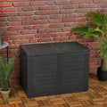 Garden Storage Box Deck Chest 190L Wood Structure Lockable Patio Balcony Grey — main product view