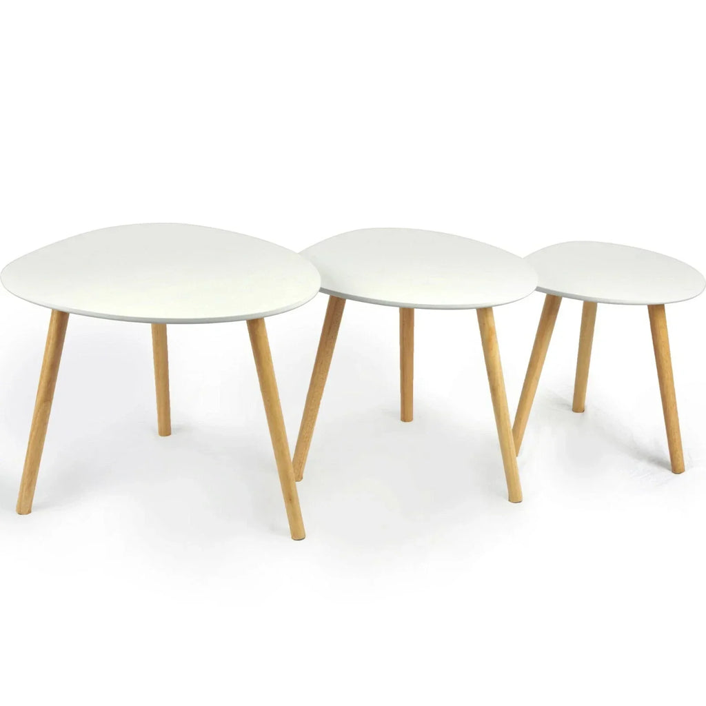 Scandinavian Nest of 3 Tables Coffee Side End Lamp Set Modern Furniture — alternate product view 2