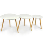 Scandinavian Nest of 3 Tables Coffee Side End Lamp Set Modern Furniture — alternate product view 2