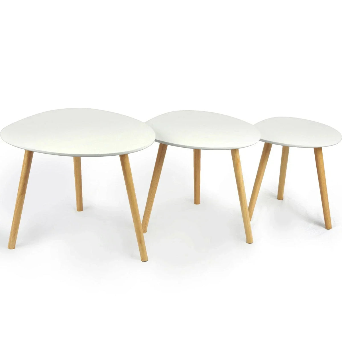 Scandinavian Nest of 3 Tables Coffee Side End Lamp Set Modern Furniture — alternate product view 2