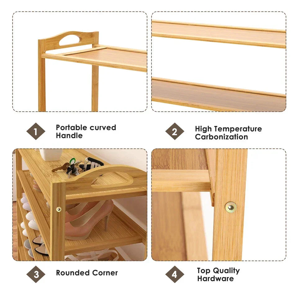 5 Tiers Bamboo Shoe Rack — alternate product view 5