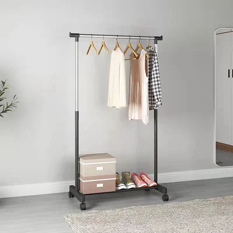 Metal Clothes Rail Storage Garment Shelf Hanging Display Stand Rack — Single Clothes Rails — main product view