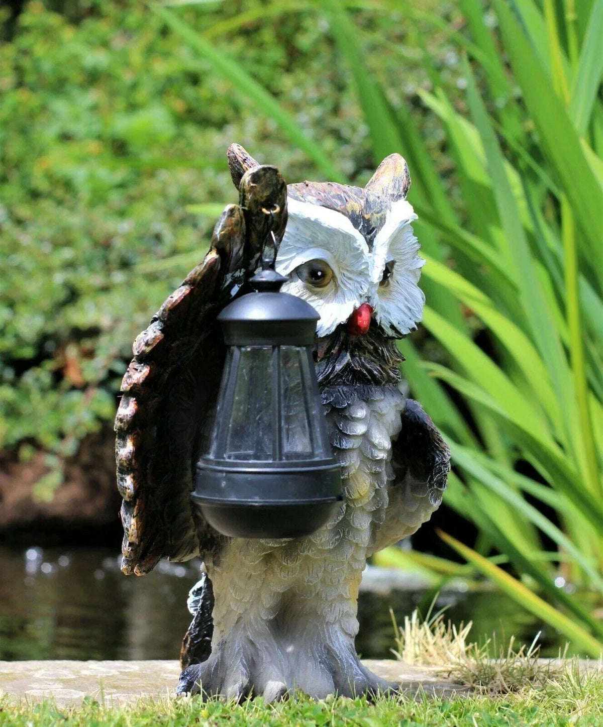 Garden Solar Ornament Owl Bird Light Up LED Lantern Statue Figurine Decor Patio — alternate product view 2