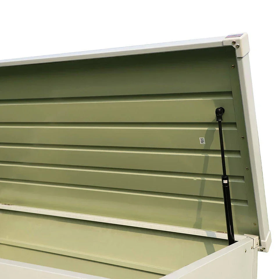 400L Outdoor Garden Storage Metal Steel Chest Cushion Box Case Shed Sit-On Lid — alternate product view 6