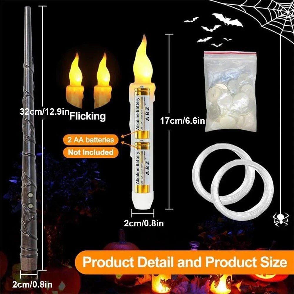 12PCS Floating Candles Halloween Hanging Harry Potter LED Candles Warm White — alternate product view 4