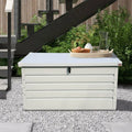 400L Outdoor Garden Storage Metal Steel Chest Cushion Box Case Shed Sit-On Lid — alternate product view 2