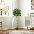 Set Of 2 120cm(4ft) Artificial Bay Laurel Topiary Trees w/ Pot Fake — alternate product view 8