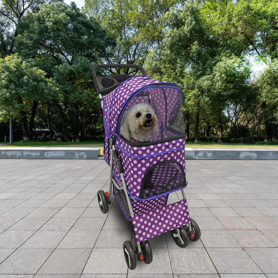 Pet Stroller Dog Cat Puppy Pram Pushchair Travel Cart Jogging Buggy Carrier — alternate product view 16