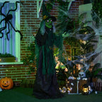 6ft Animated Halloween Witch Prop Outdoor Decoration with Glowing Eyes & Hear — alternate product view 6