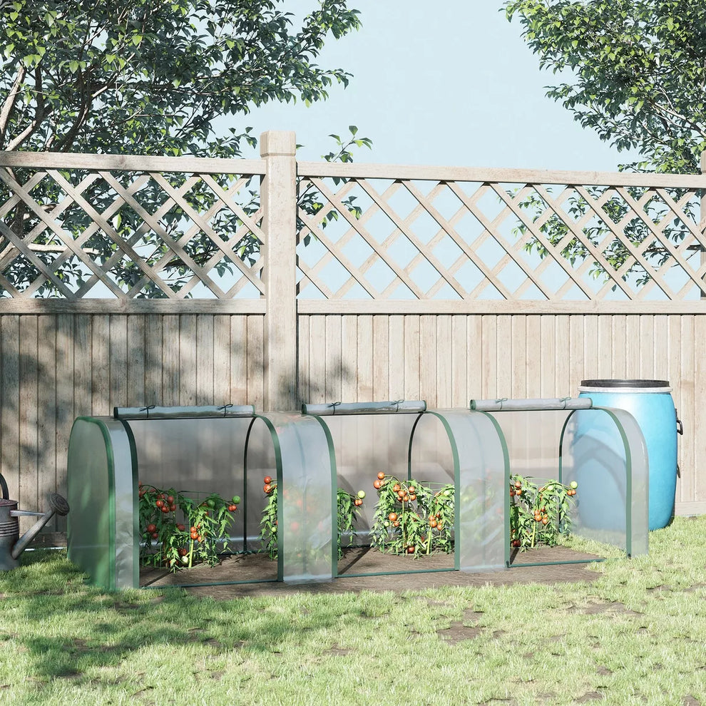 Tunnel Greenhouse Steel Frame for Garden w/ Zipper Doors — Simple — product view