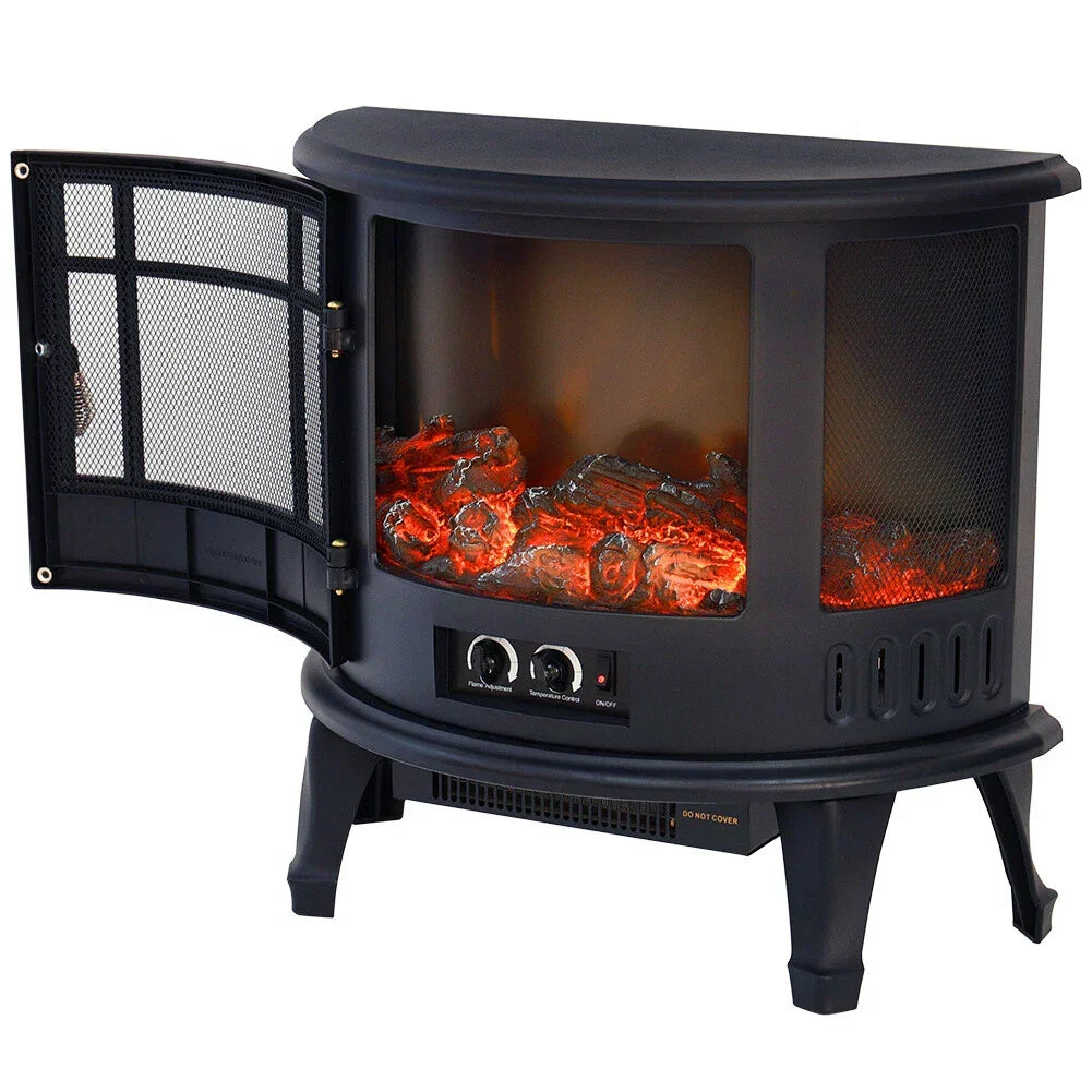 Electric Fireplace Log Burning Flame Effect Stove Fire Heater Thermal Wood — alternate product view 9