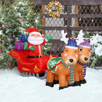 7FT Christmas Inflatable Santa Claus Sledge Sleigh Reindeer Blow Up Xmas Garden — alternate product view 2