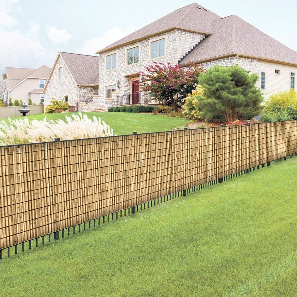 Bamboo Slat Fence Screen Roll Screening Fencing Privacy Sun Panel Garden Outdoor — alternate product view 3