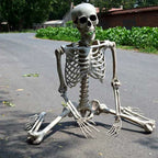 170cm Full Life Size Halloween Hanging Human Skeleton Bones Posable Skull Party — alternate product view 4