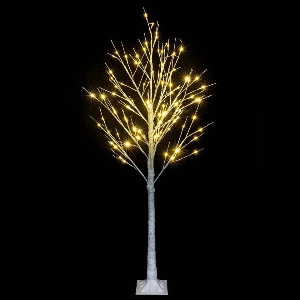 Outdoor 4ft, 6ft, 8ft Birch Christmas Twig Tree Pre Lit Ice Warm White Multi LED — alternate product view 3
