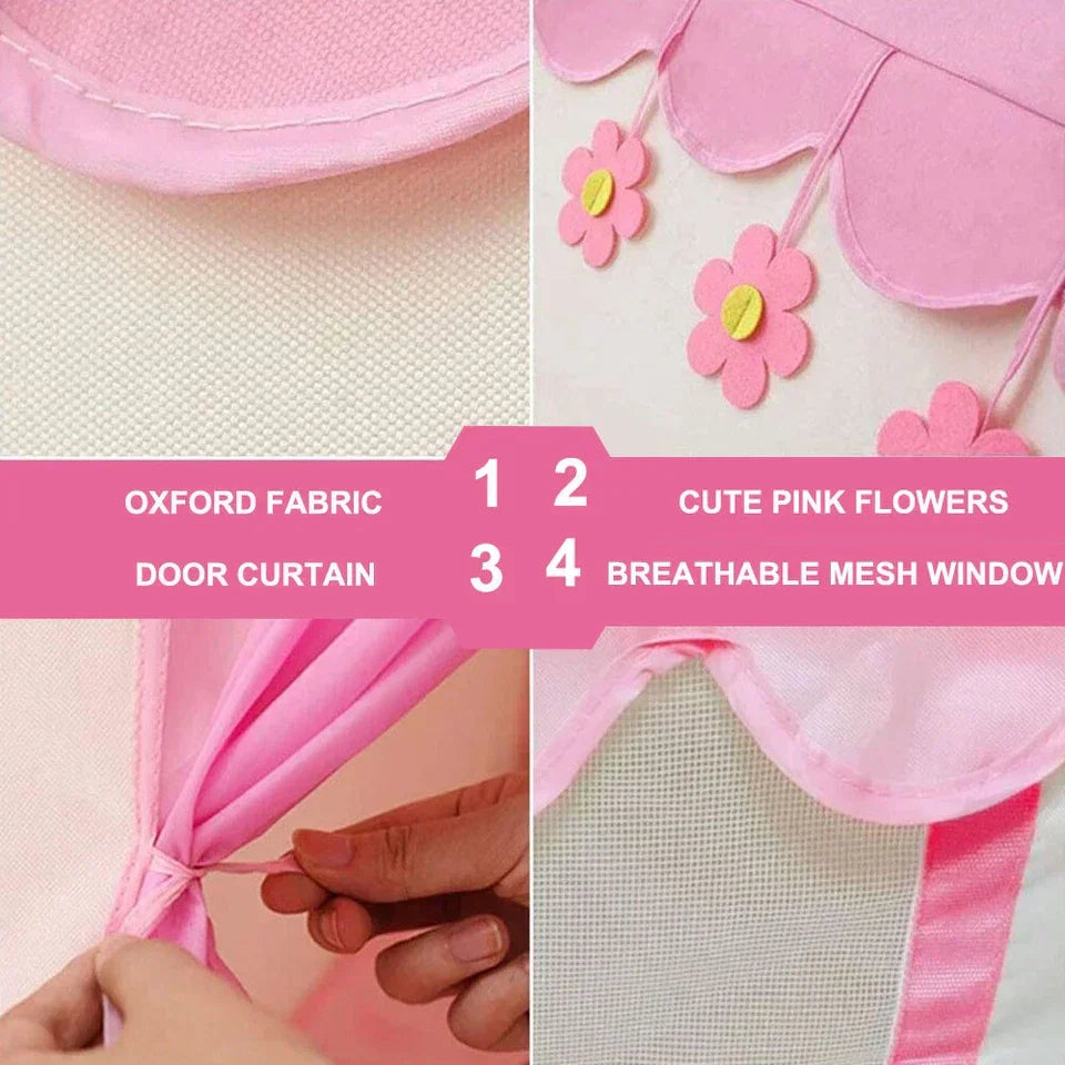 Kid Tent with Lights - Kids Play Tents Tents Pink Girls Toy House Gift — alternate product view 7
